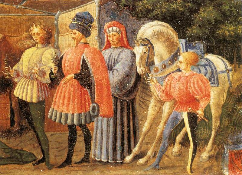 UCCELLO, Paolo Adoration of the Magi (Quarate predella, detail) qt Spain oil painting art